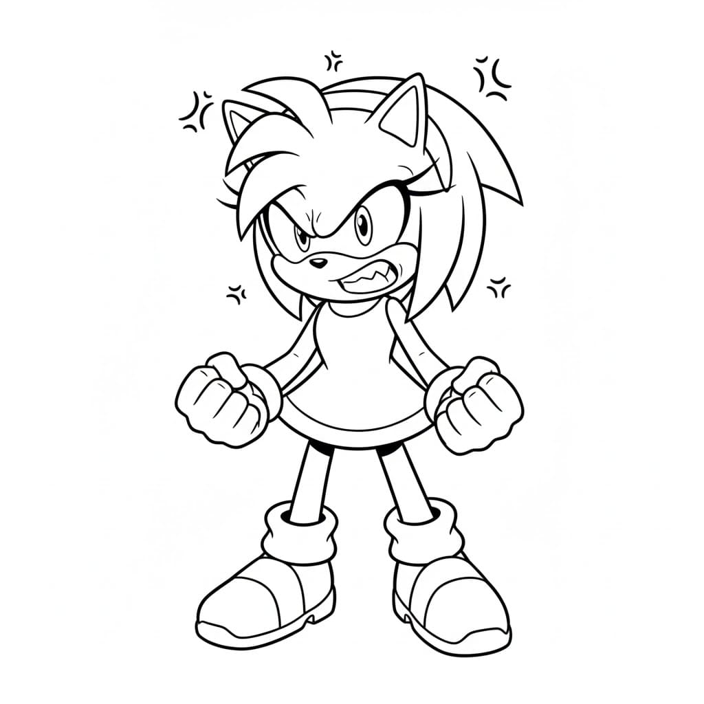 Amy Rose vred Tegninger til Farvelægning