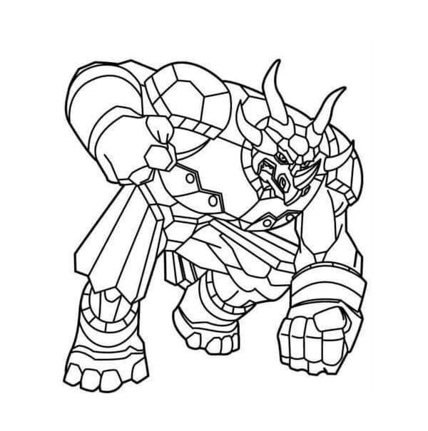 Bakugan Saurus er meget lig et næsehorn Tegninger til Farvelægning