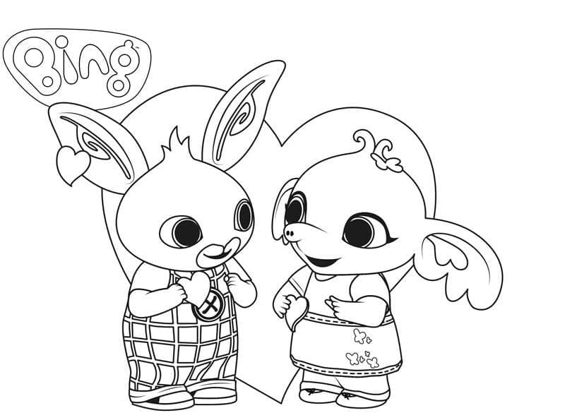 Bing med Sula Tegninger til Farvelægning