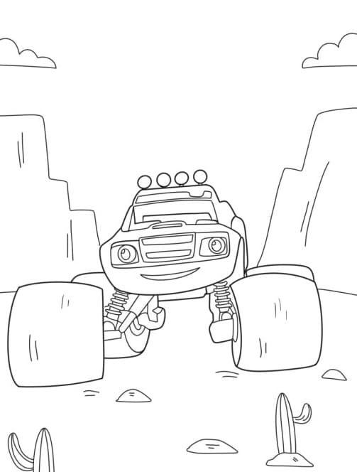 Blaze i en ørkenscene Tegninger til Farvelægning