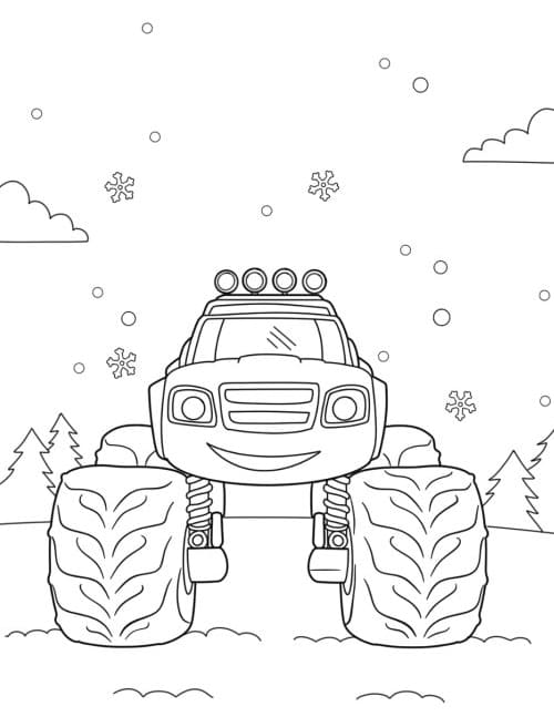 Blaze i et snedækket landskab Tegninger til Farvelægning