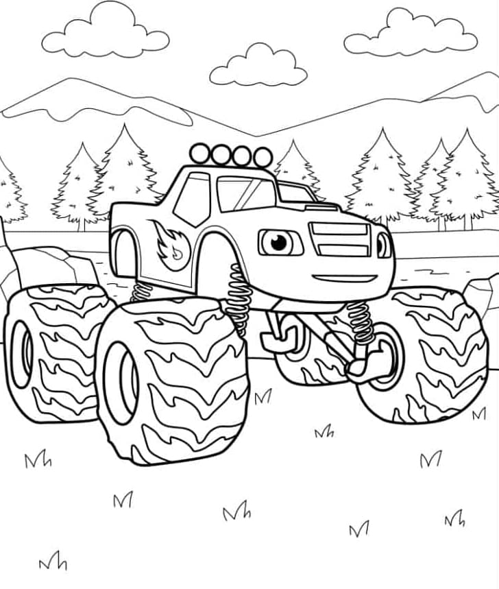 Blaze Monstermaskinen Tegninger til Farvelægning