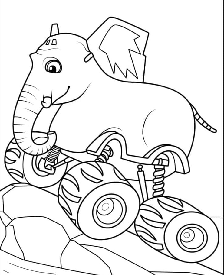 Bump monster maskine laver tricks Tegninger til Farvelægning