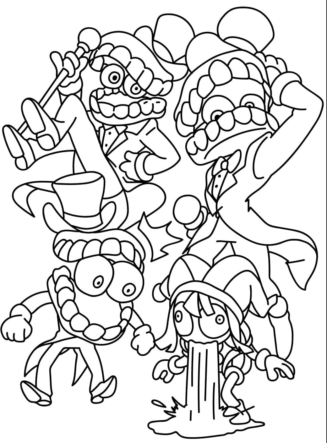 Caine og Pomni Tegninger til Farvelægning