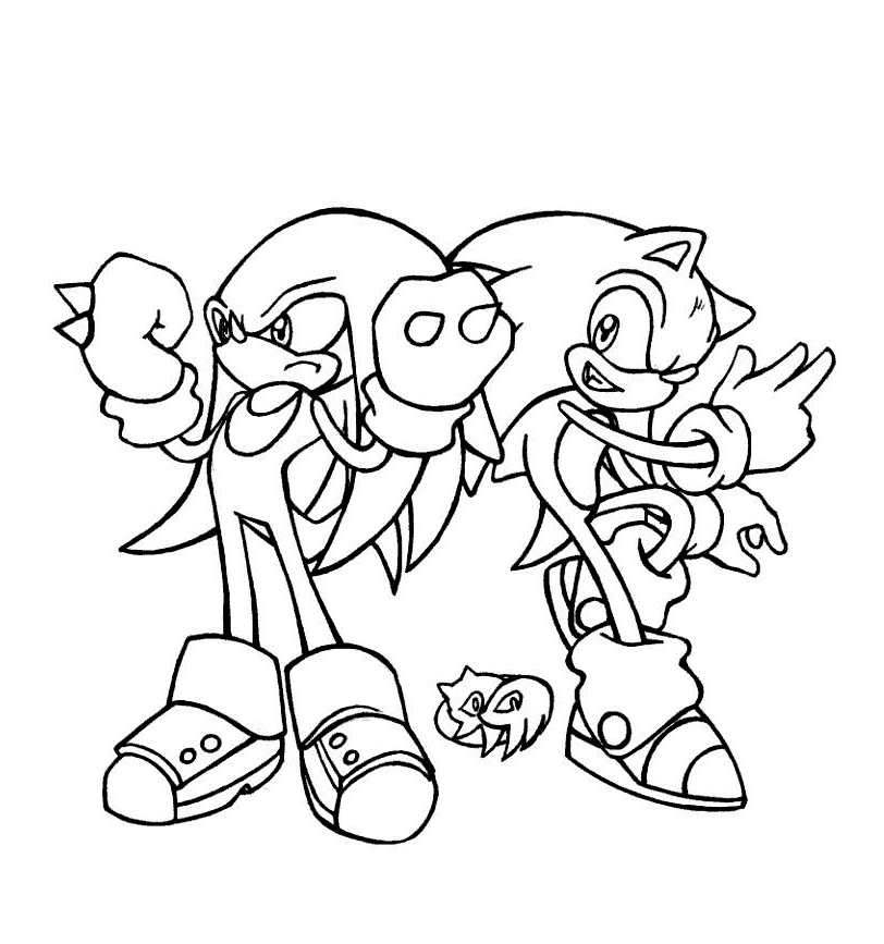 Echidna Knuckles og Sonic Tegninger til Farvelægning