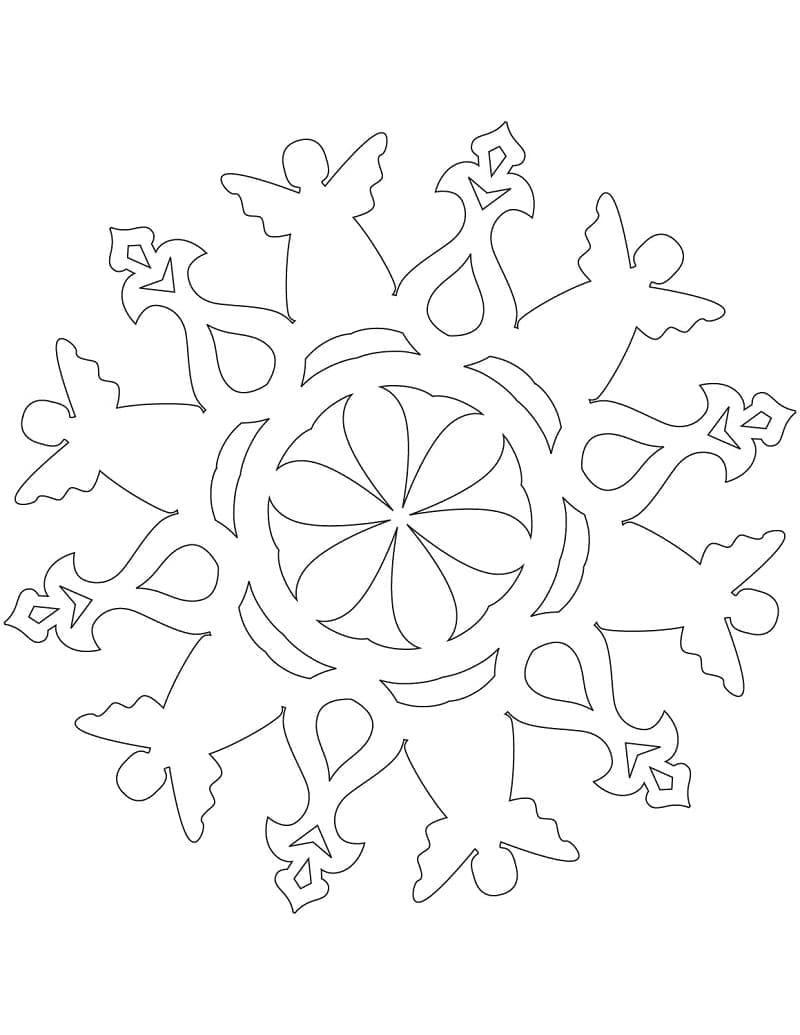 Engle Snefnug Tegninger til Farvelægning