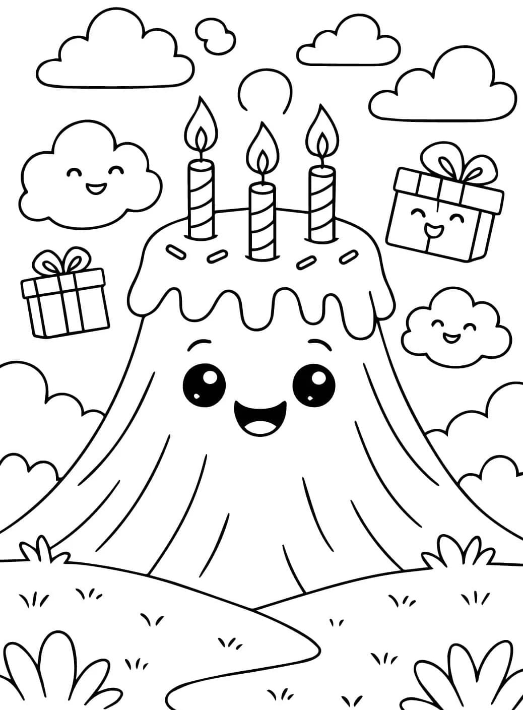 Fantasi-vulkan Tegninger til Farvelægning