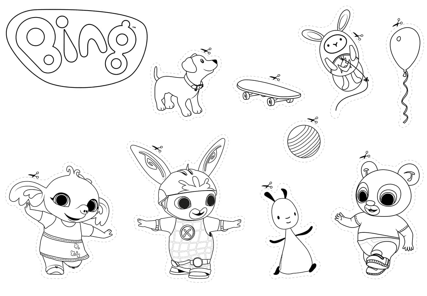 Figurer fra Bing Tegninger til Farvelægning