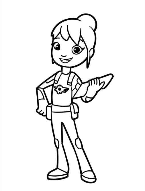 Gabby holder en tablet Tegninger til Farvelægning