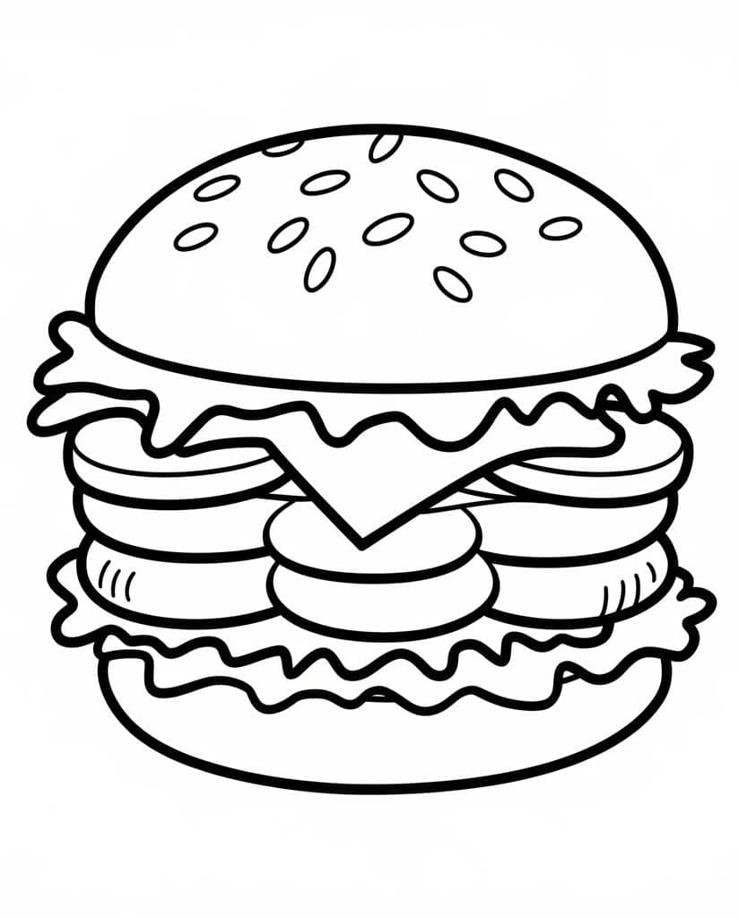Gratis hamburger Tegninger til Farvelægning