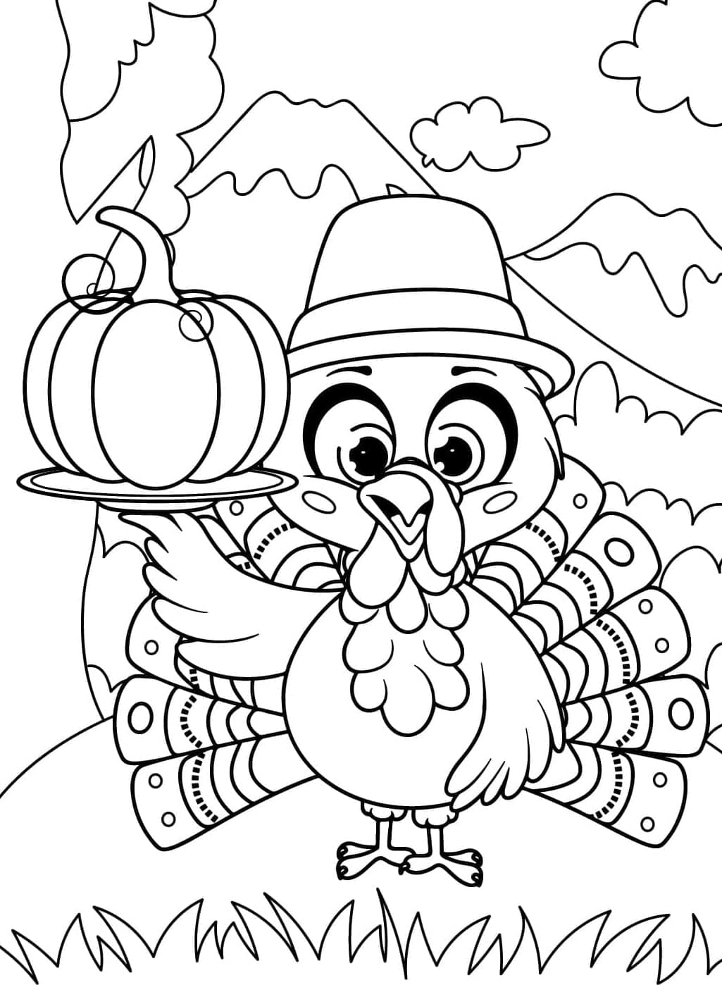 Gratis kalkun Tegninger til Farvelægning