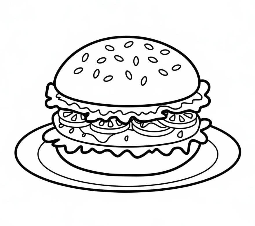 Gratis printbar hamburger Tegninger til Farvelægning