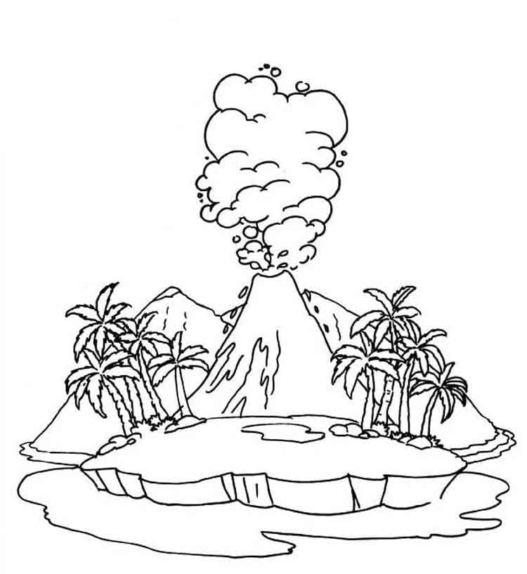 Gratis udskrivbar vulkan Tegninger til Farvelægning