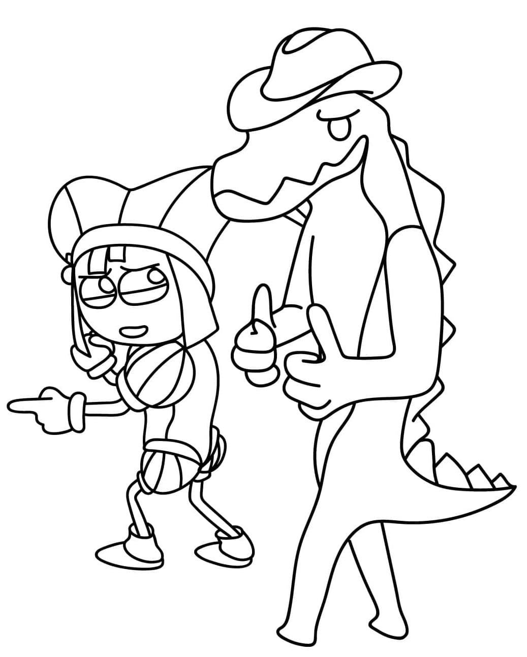 Gummigoo og Pomni Tegninger til Farvelægning