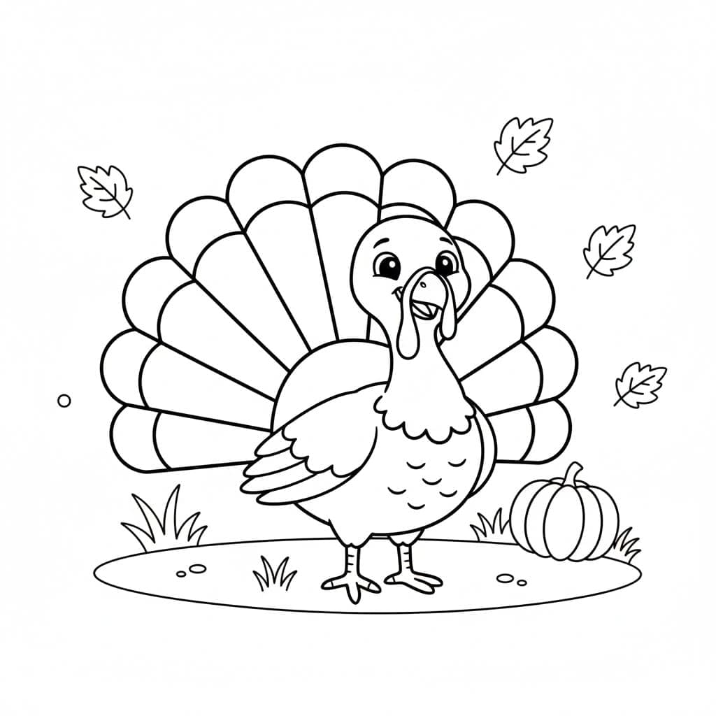Kalkun er meget nemt Tegninger til Farvelægning