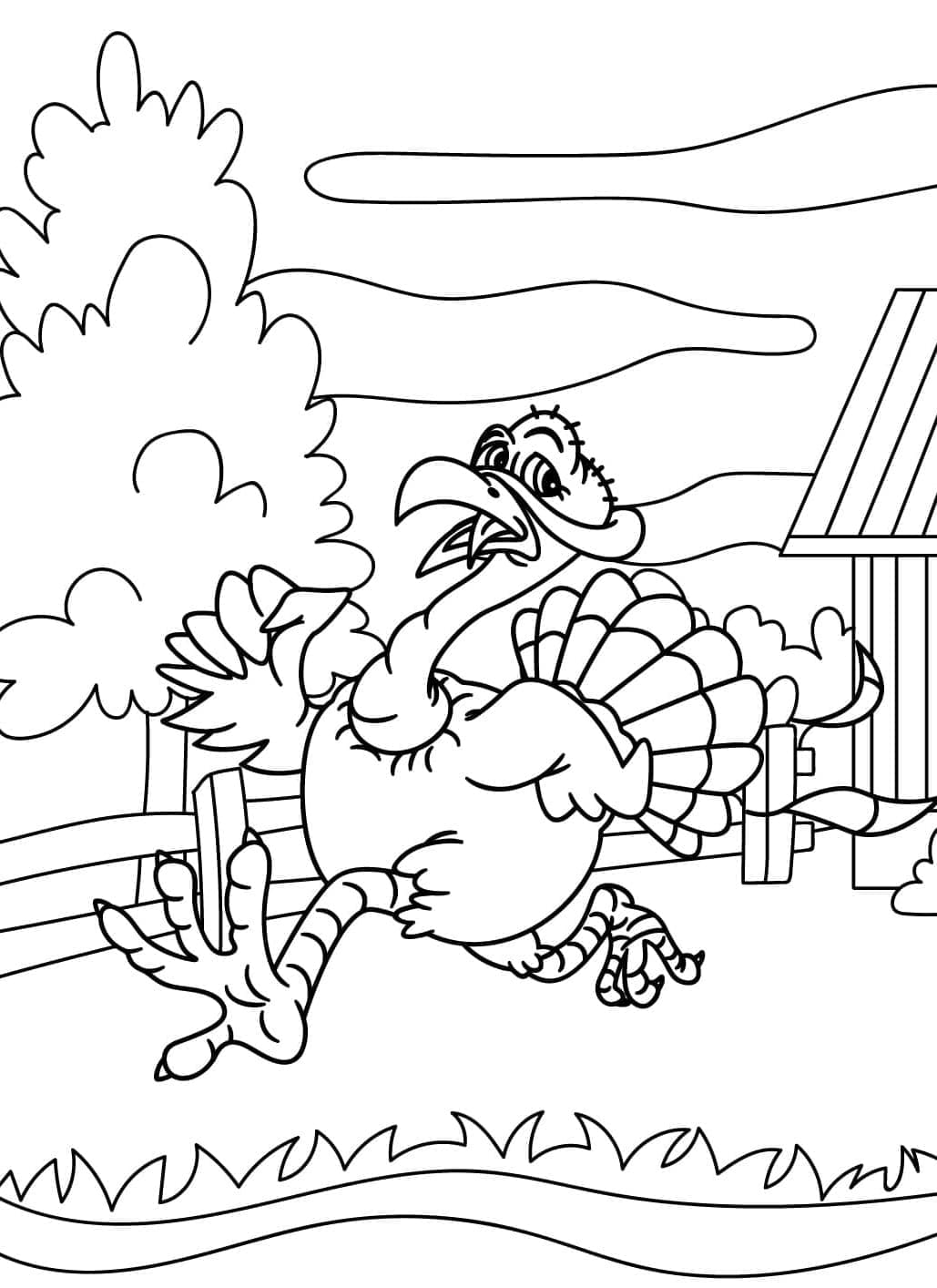 Kalkunen undslipper Tegninger til Farvelægning