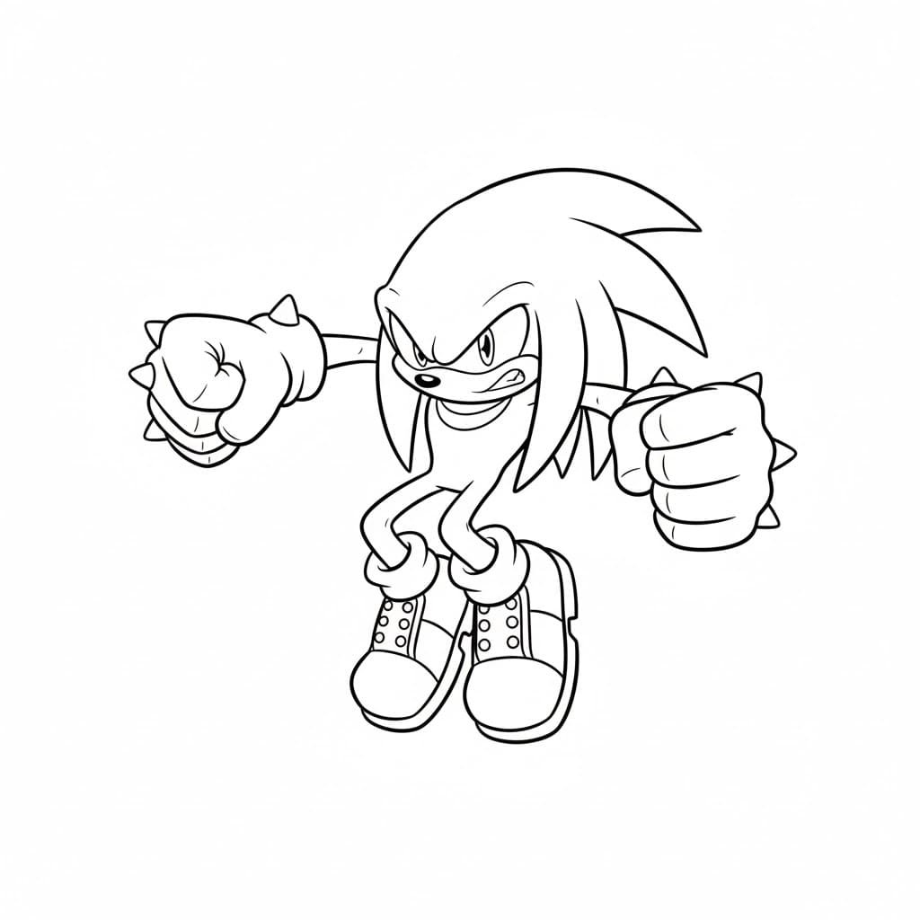 Knuckles angreb Tegninger til Farvelægning