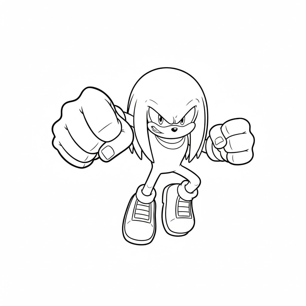 Knuckles flyvende Tegninger til Farvelægning