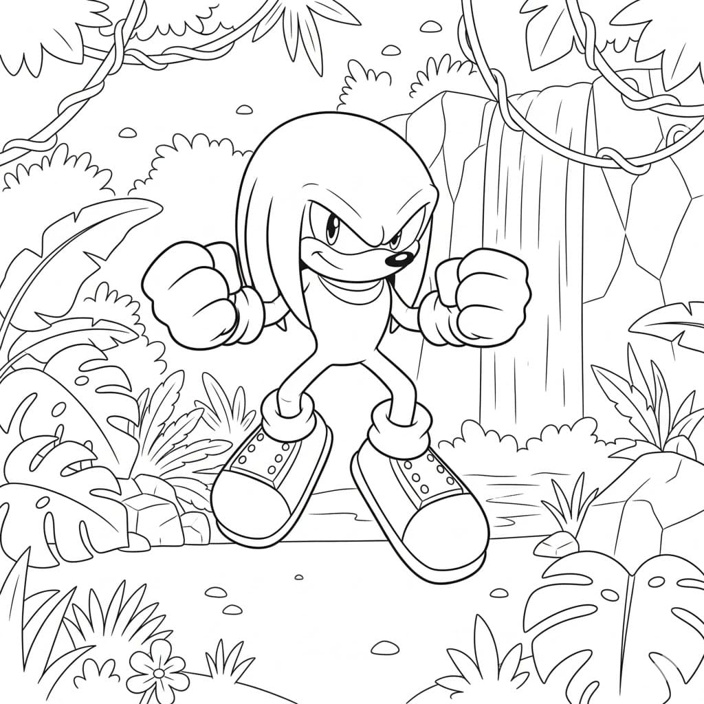 Knuckles forbløffende Tegninger til Farvelægning