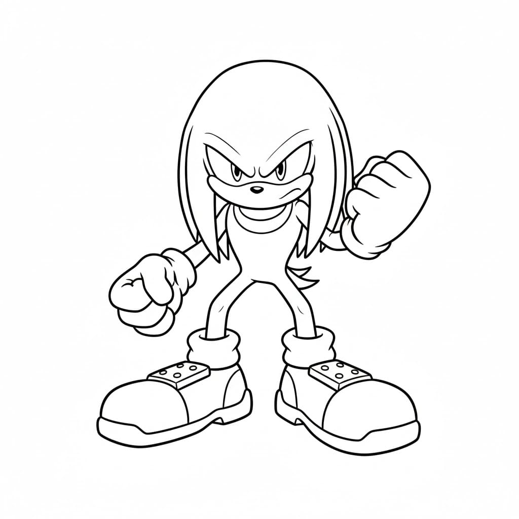 Knuckles kæmpe Tegninger til Farvelægning