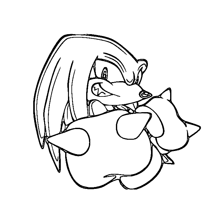 Knuckles' løsning er slag Tegninger til Farvelægning