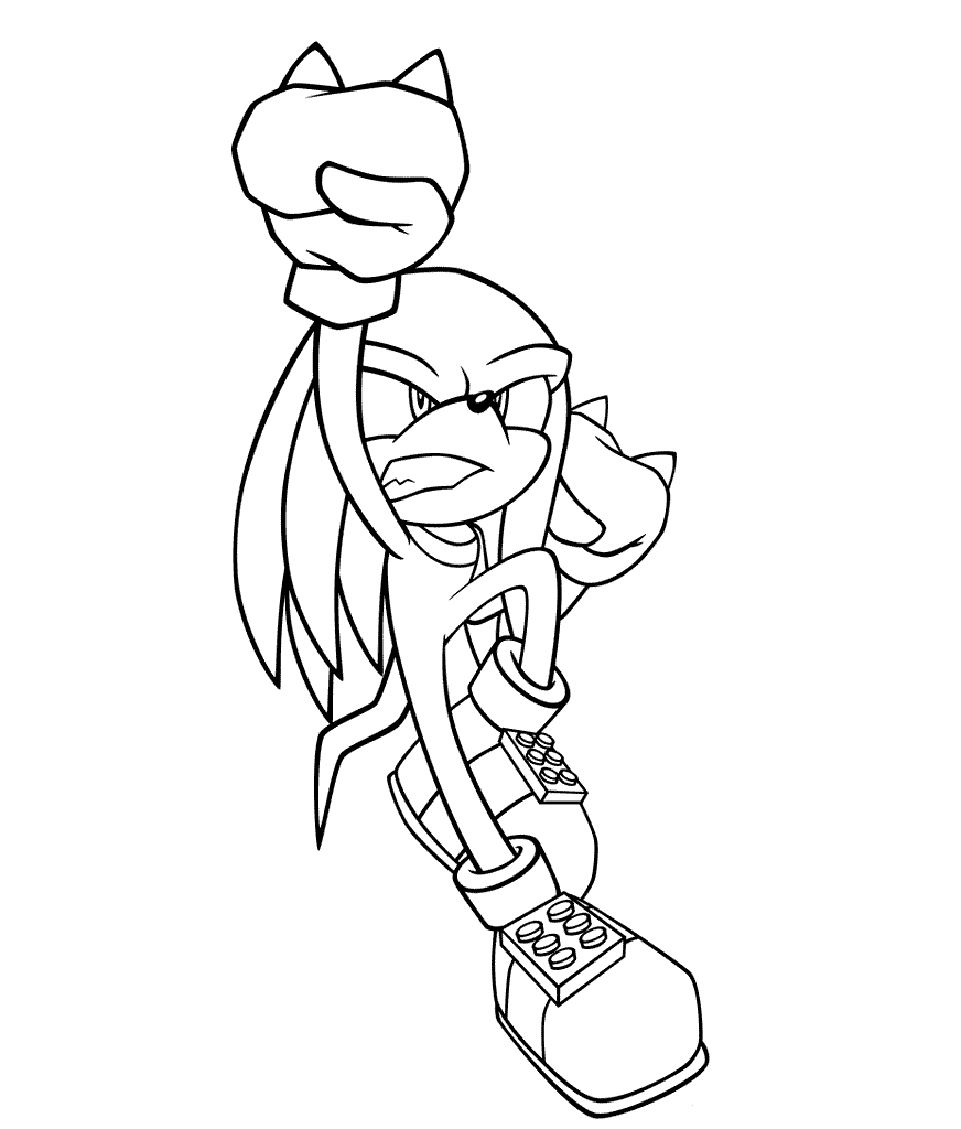 Knuckles når himlen Tegninger til Farvelægning