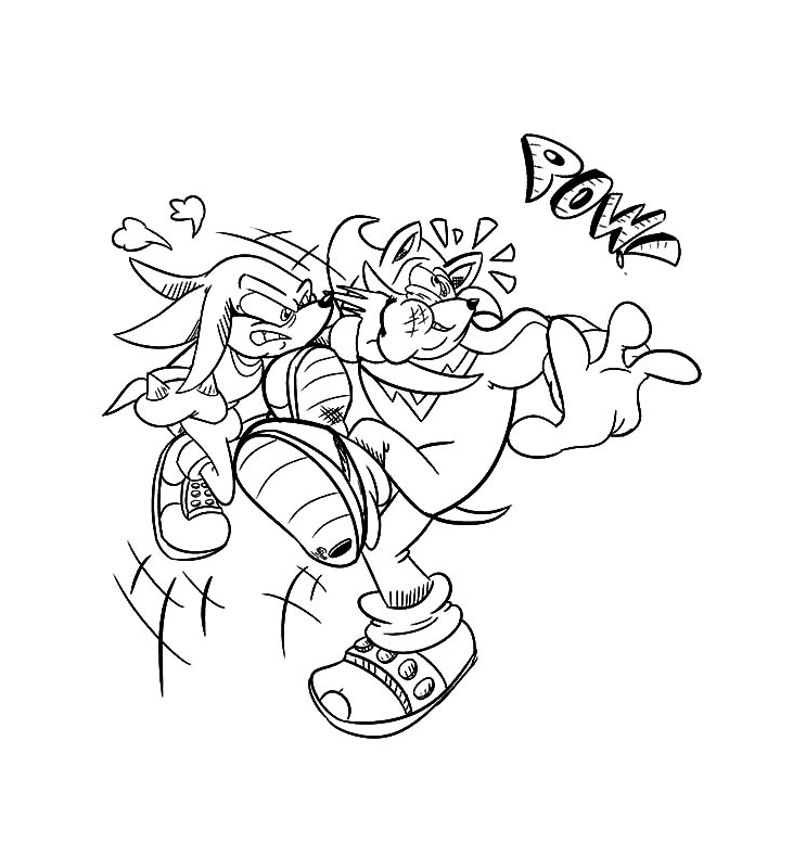 Knuckles slag Tegninger til Farvelægning