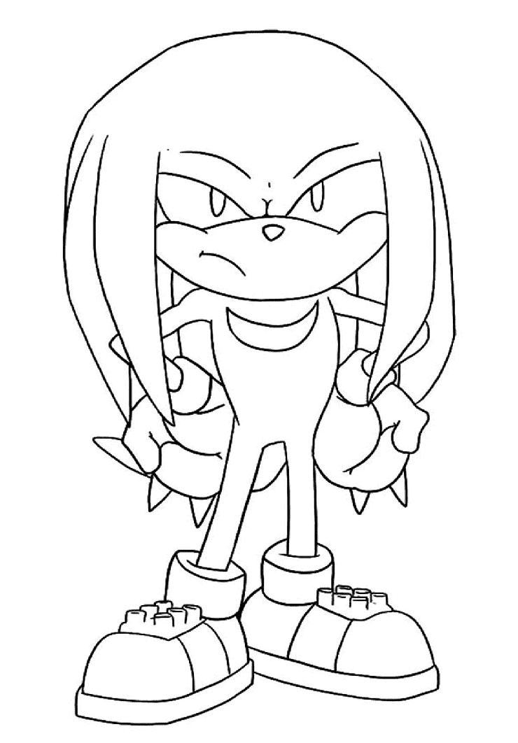 Knuckles Smilende Tegninger til Farvelægning