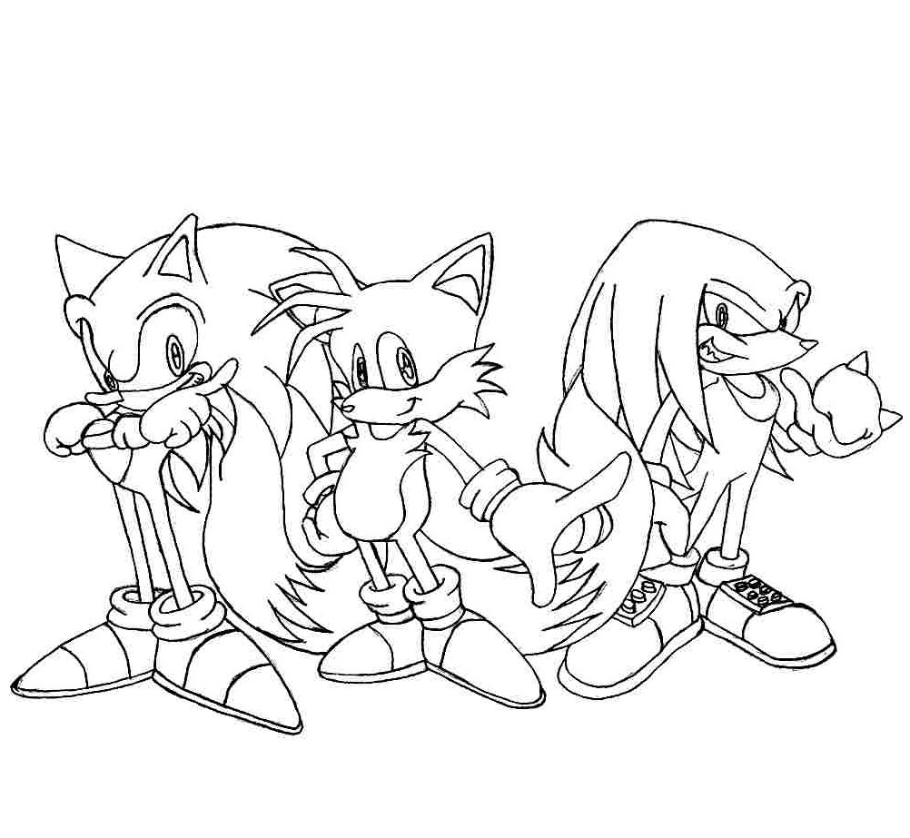 Knuckles, Sonic med Tails Tegninger til Farvelægning