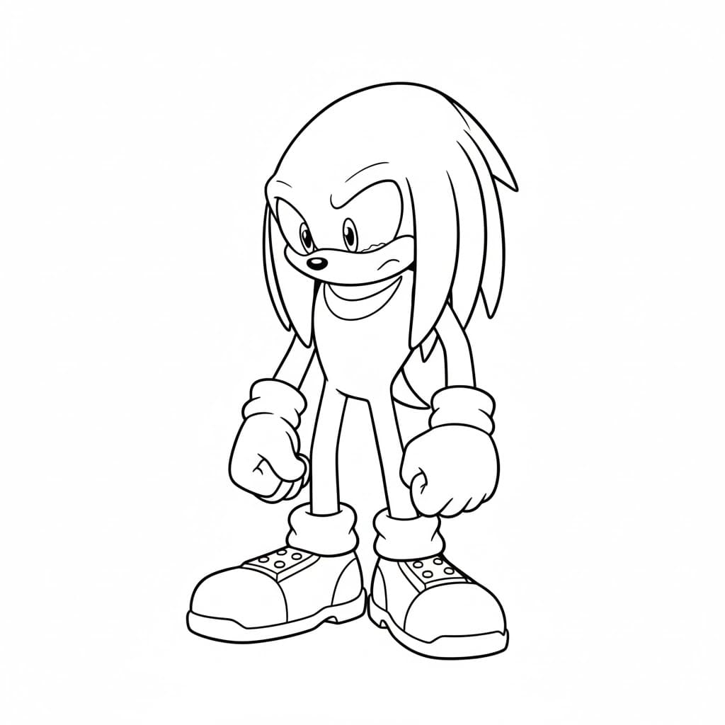 Knuckles sørgelig Tegninger til Farvelægning