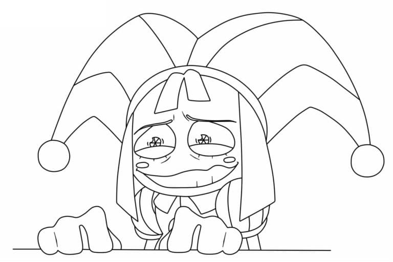 Med glædestårer Pomni Tegninger til Farvelægning