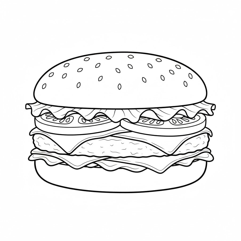 Hamburger Tegninger til Farvelægning