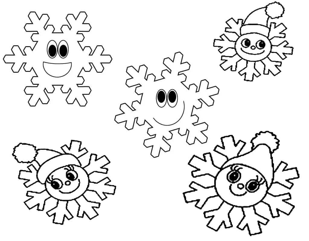 Meget søde snefnug Tegninger til Farvelægning