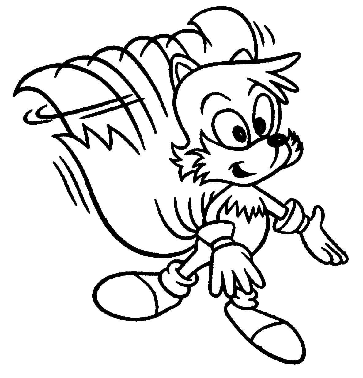 Miles Tails Prower Tegninger til Farvelægning