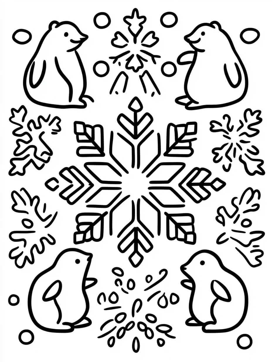 Nem snefnug Tegninger til Farvelægning