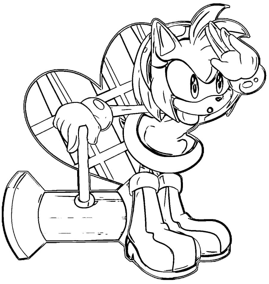 Nysgerrig Amy Rose Tegninger til Farvelægning