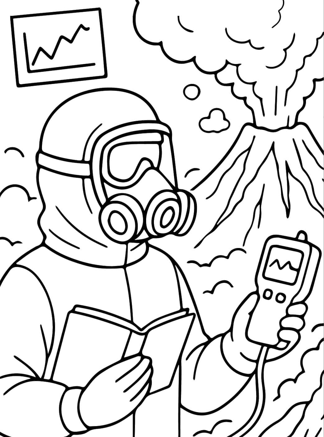 Opdage vulkanen Tegninger til Farvelægning