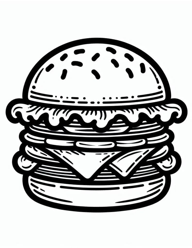 Perfekt hamburger Tegninger til Farvelægning
