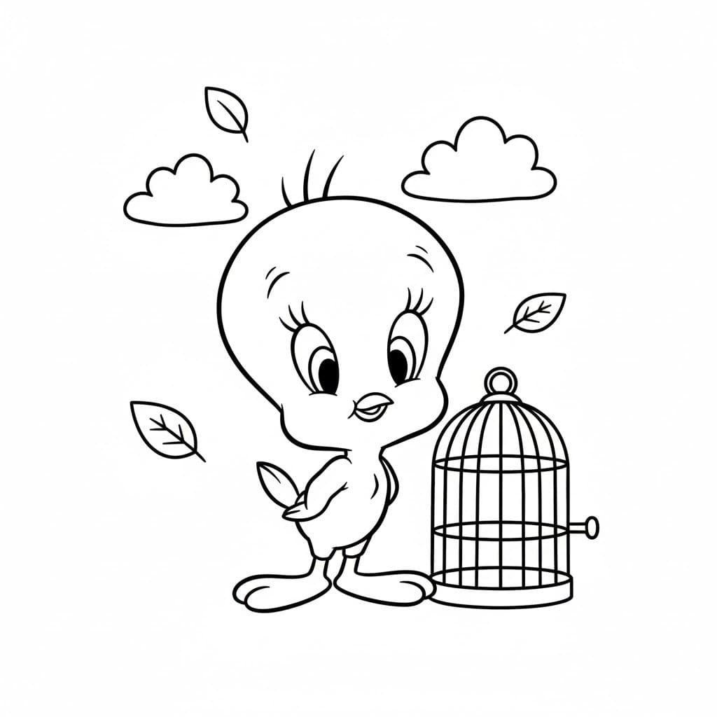 Pip og buret Tegninger til Farvelægning