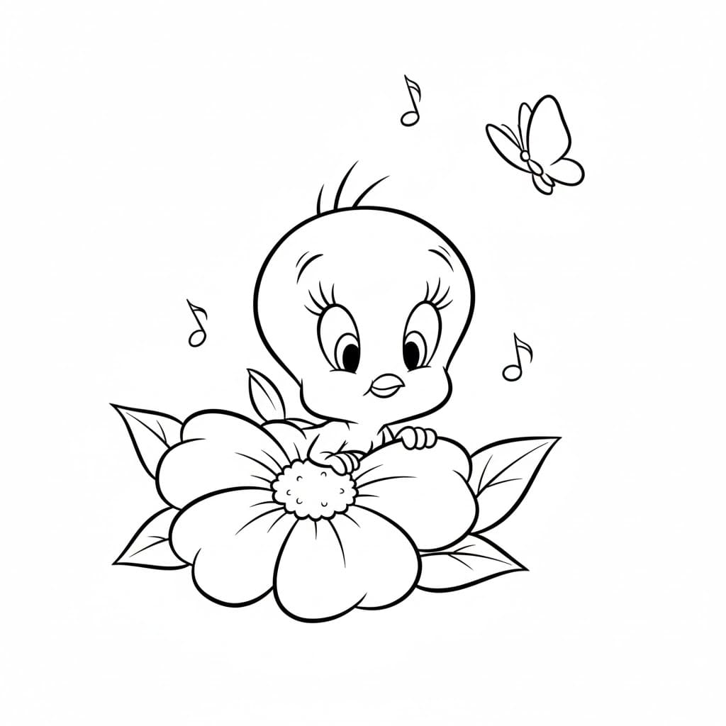 Pip på blomsten Tegninger til Farvelægning