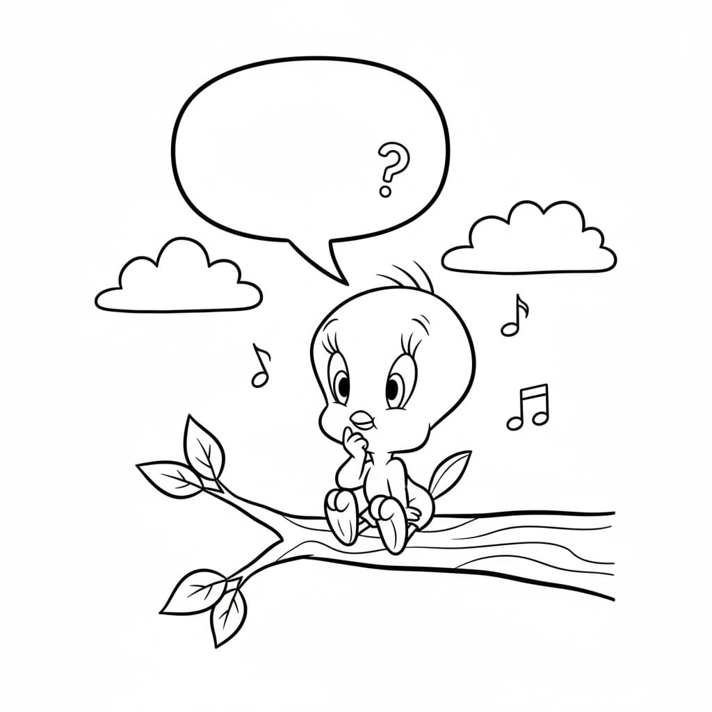 Pip slapper af på træet Tegninger til Farvelægning