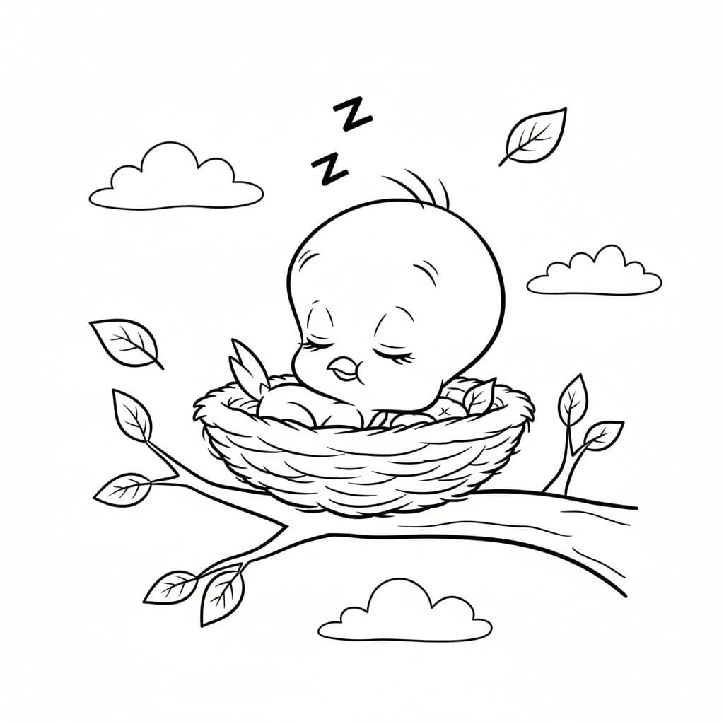 Pip sover Tegninger til Farvelægning