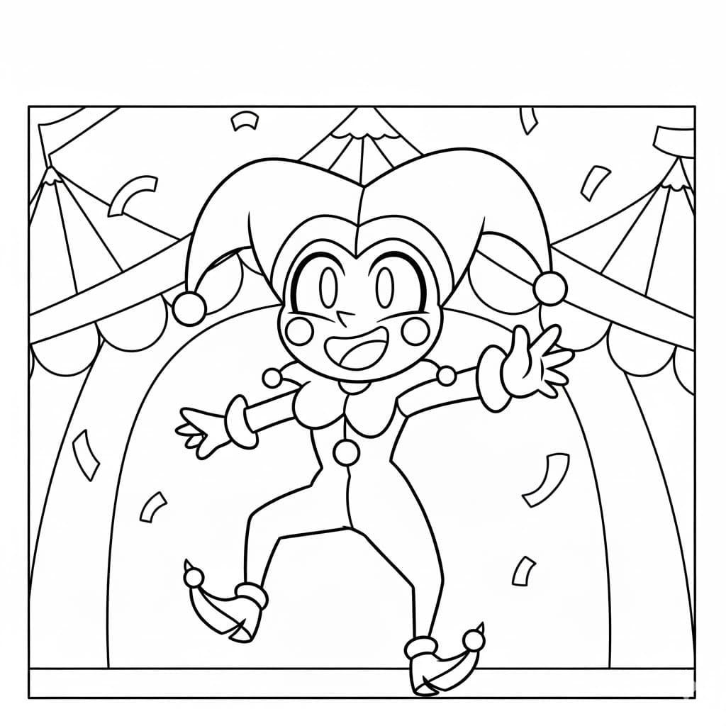 Pomni for børn Tegninger til Farvelægning