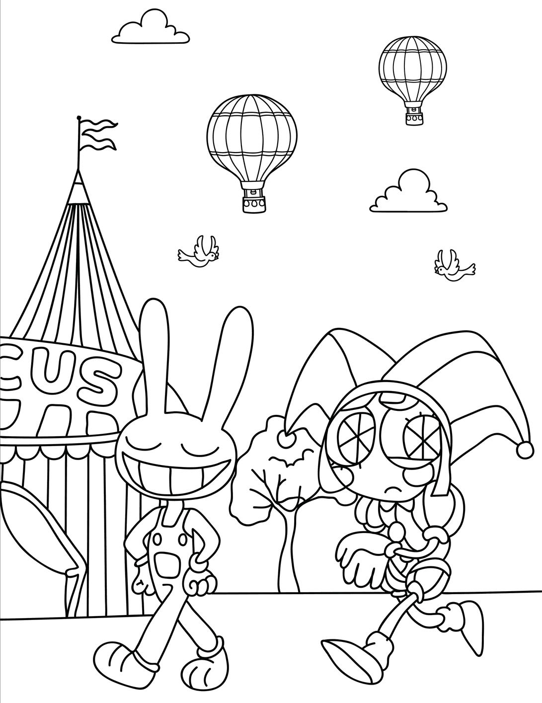 Pomni meget simpelt Tegninger til Farvelægning