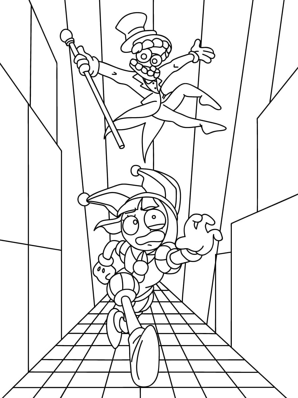 Pomni og Caine Tegninger til Farvelægning