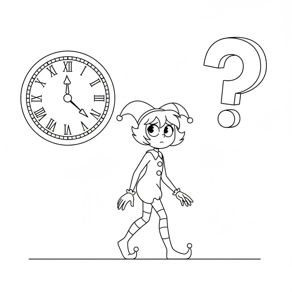 Pomni-tænkning Tegninger til Farvelægning