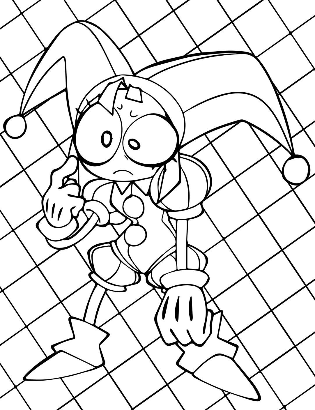 Pomni-tryk Tegninger til Farvelægning