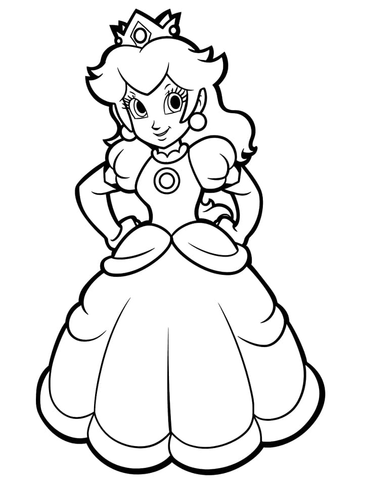 Prinsesse Peach meget sød Tegninger til Farvelægning