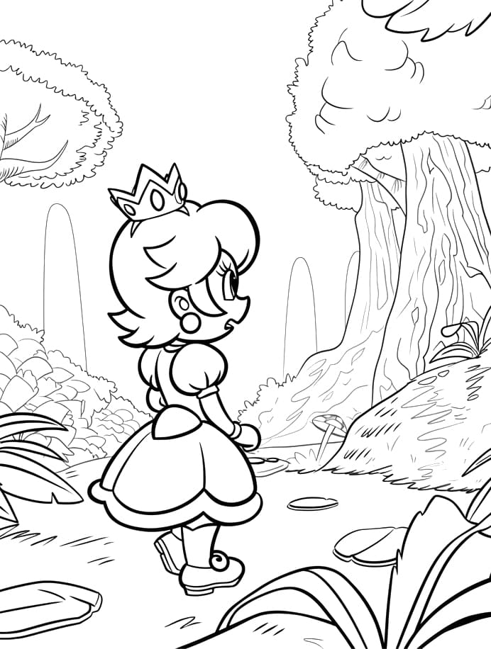 Prinsesse Peach sød Tegninger til Farvelægning