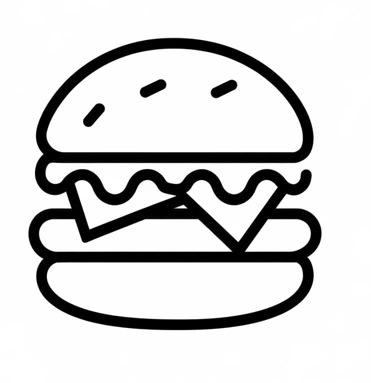Simpel hamburger Tegninger til Farvelægning